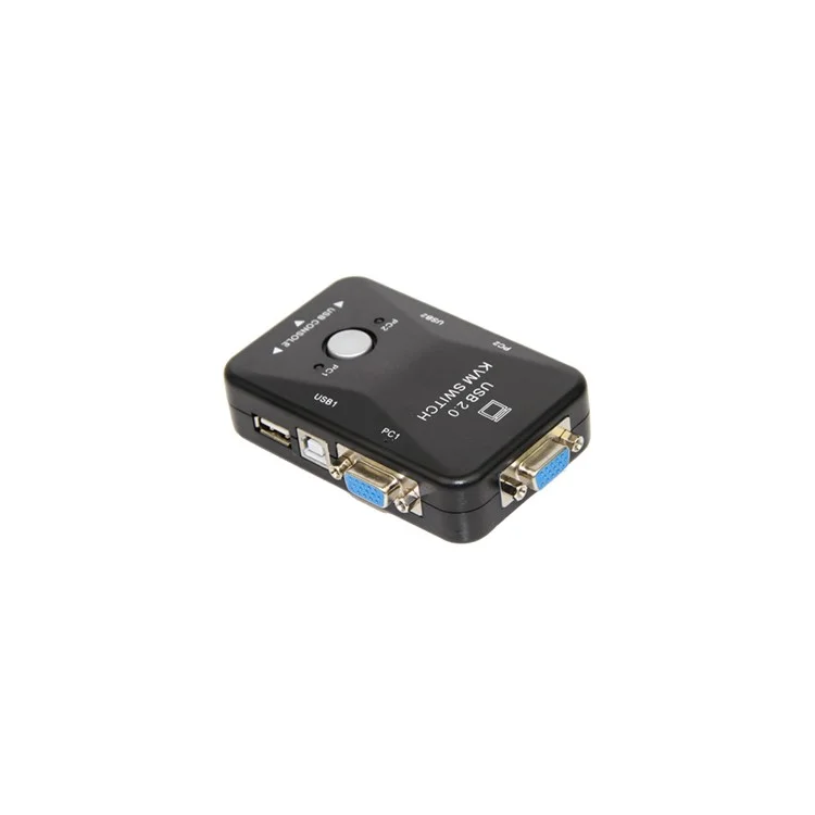 New 2-Port USB 2.0 KVM Switch w/ 2 Cables for PC