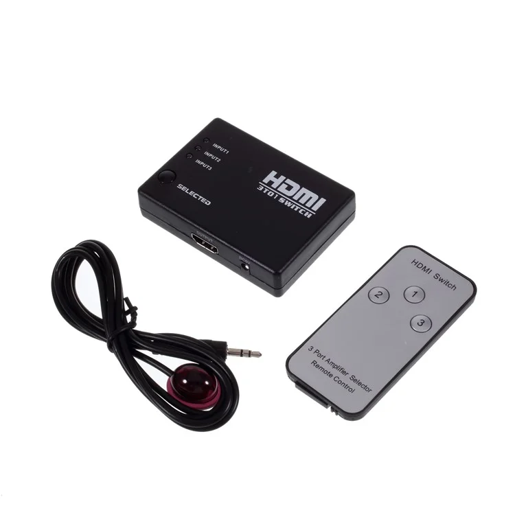 3 Port HDMI Switch Switcher 1080P w/Remote Control