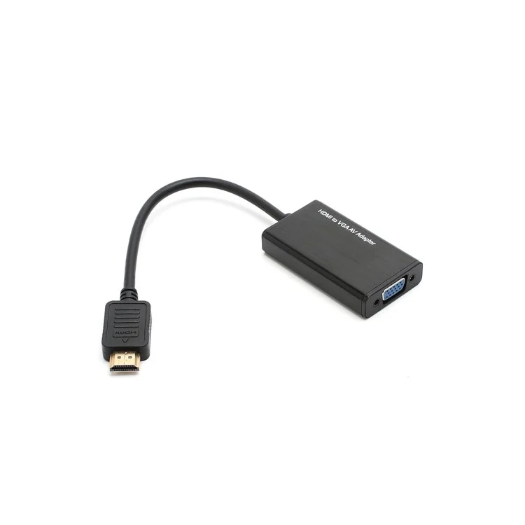1080P HDMI Male to VGA Female AV Audio Video Converter Adapter + DC 5V USB Power Cable