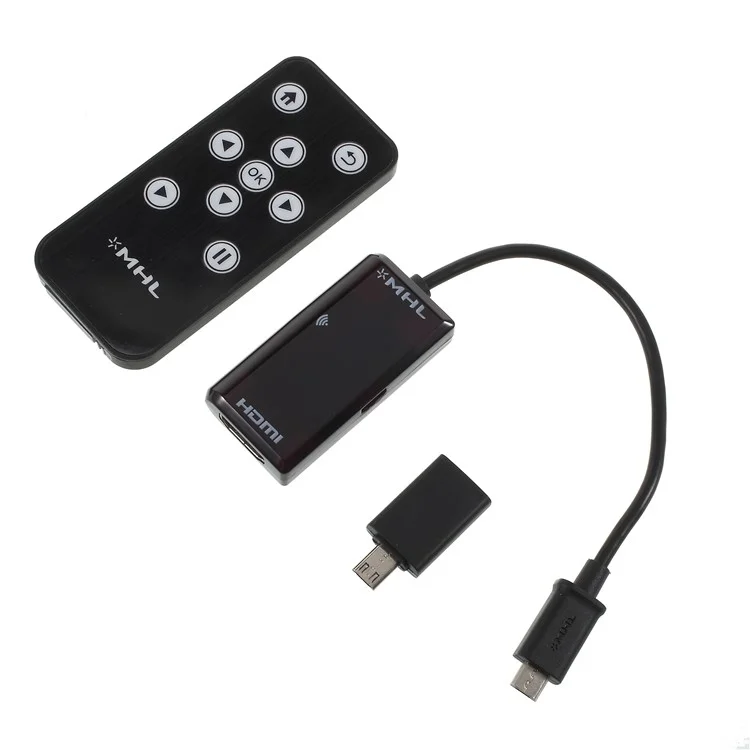 MHL Micro USB 5 Pin / 11 Pin Male to HDMI Female HDTV Adpater Cable with Remote Control
