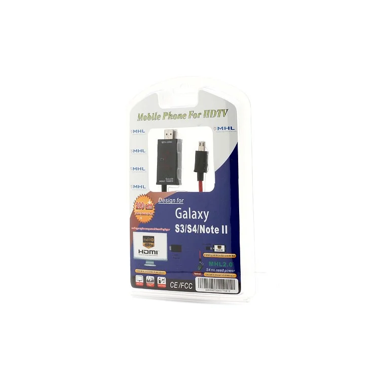 11Pin Micro USB MHL Male to HDMI Male Adapter Cable for Samsung Galaxy S3 I9300 / S4 I9500 / Note II N7100 2M