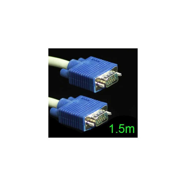 High Quality SVGA VGA Monitor M/M Male To Male Extension Cable,Length:1.5M