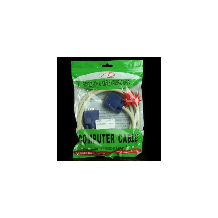 High Quality SVGA VGA Monitor M/M Male To Male Extension Cable,Length:1.5M
