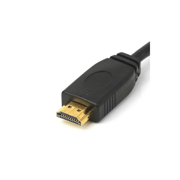 HDMI to VGA + Aduio HD Conversion Cable Adapter 24cm - Black