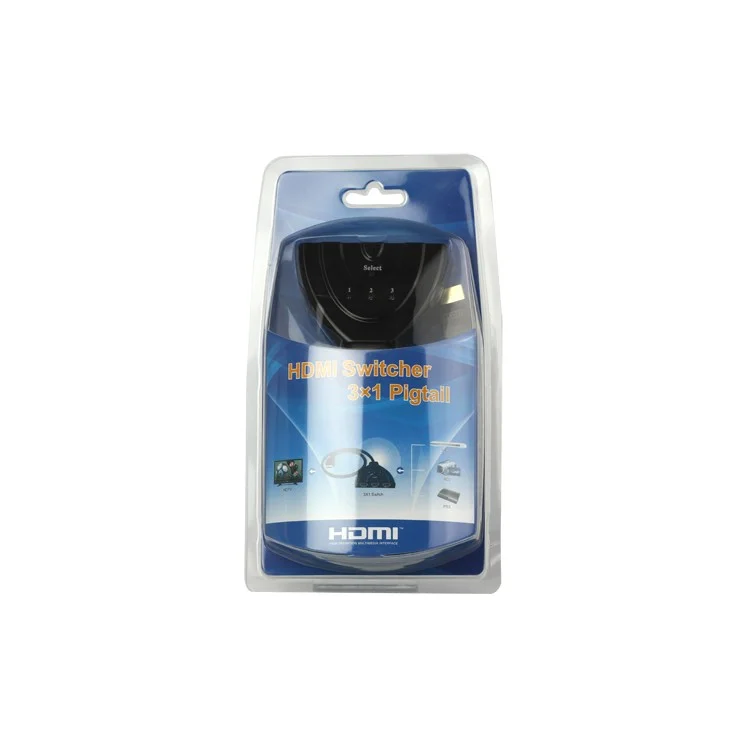 3-port 3x1 Pigtail Audio Video HDMI Intelligent Switcher Splitter Cable Up to 1080p 2.5Gbps