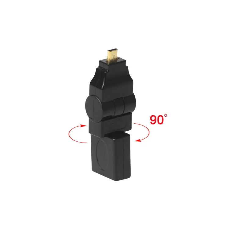 Micro HDMI Male to HDMI Female 90 180 Degree Swiveling Right Angled Adapter