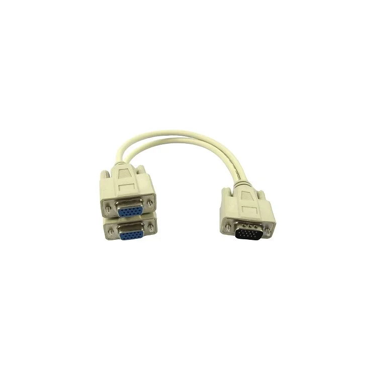 2 into 1 Monitor PC VGA Y Splitter Cable