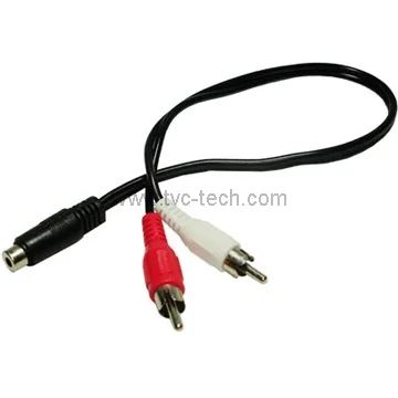 PCA-481, 3.5mm female stereo jack to 2 male RCA plugs cable