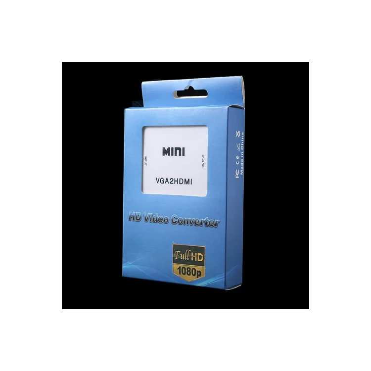 Mini VGA to Full HD 1080P HDMI + 3.5mm Audio Signal Converter Adapter