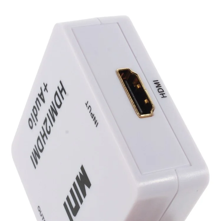Mini Full HD 1080P HDMI to HDMI Video Adapter + Audio Decoder Converter - White
