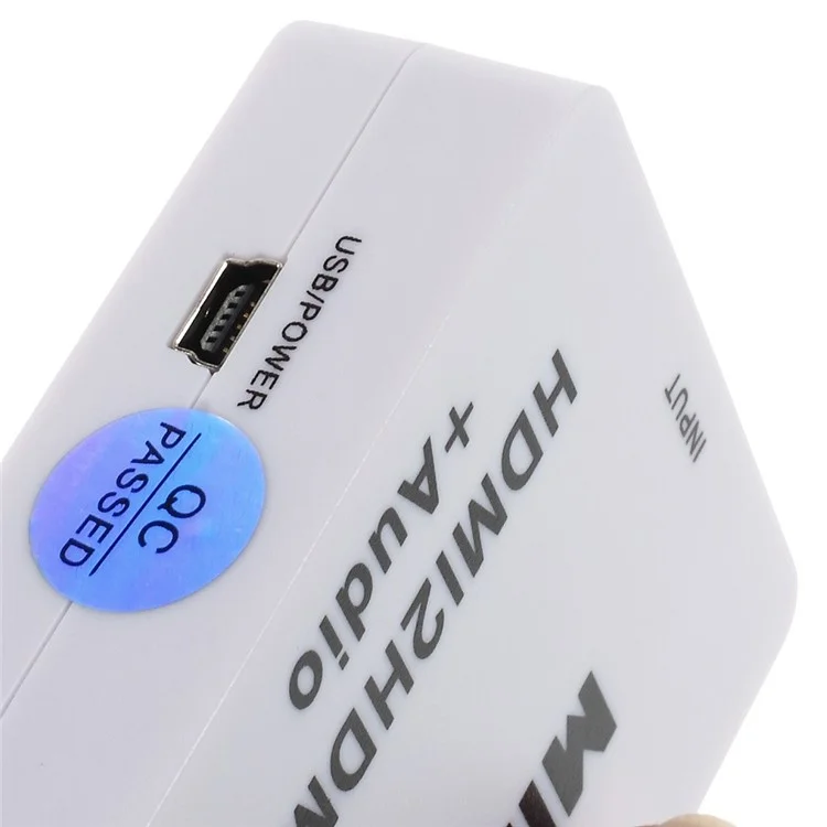 Mini Full HD 1080P HDMI to HDMI Video Adapter + Audio Decoder Converter - White