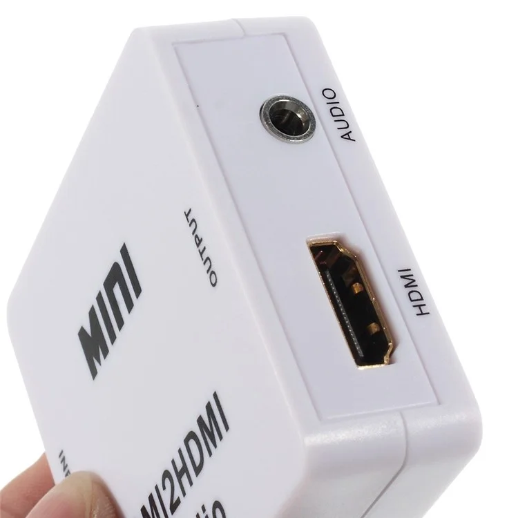 Mini Full HD 1080P HDMI to HDMI Video Adapter + Audio Decoder Converter - White