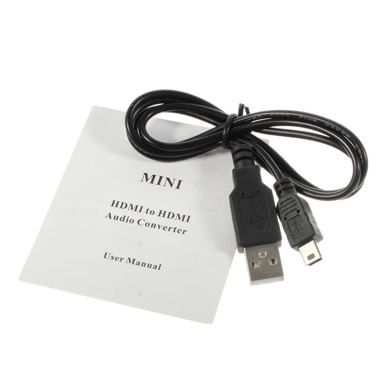 Mini Full HD 1080P HDMI to HDMI Video Adapter + Audio Decoder Converter - White