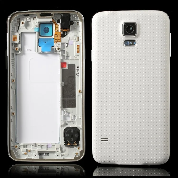 OEM Back Cover Housing & Middle Plate for Samsung Galaxy S5 G900 - White