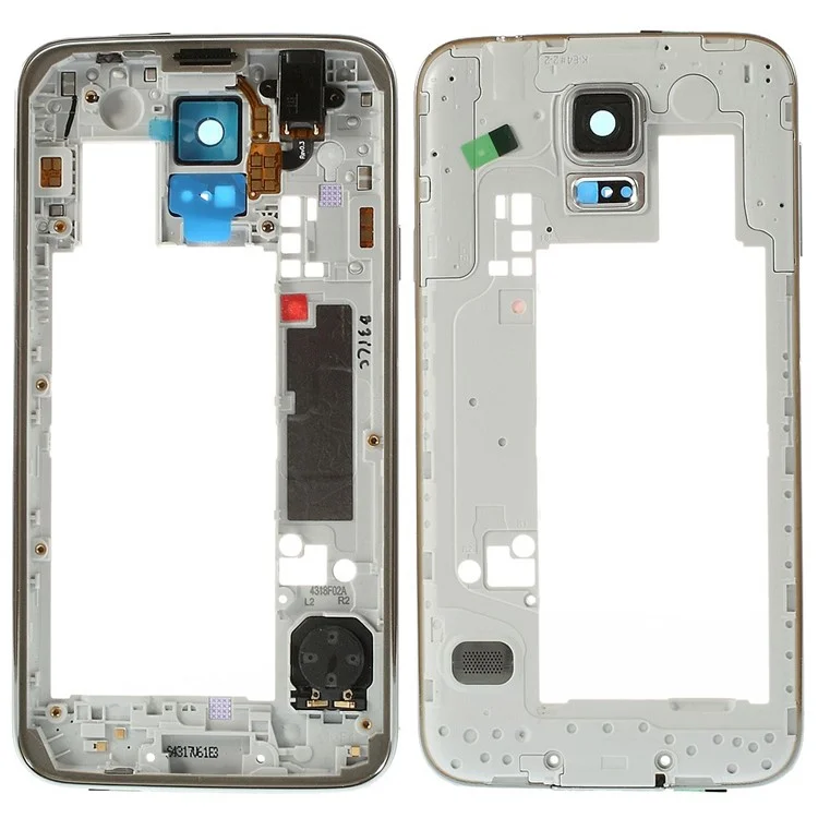 OEM Middle Plate with Side Keys Replacement for Samsung Galaxy S5 G900 - Silver