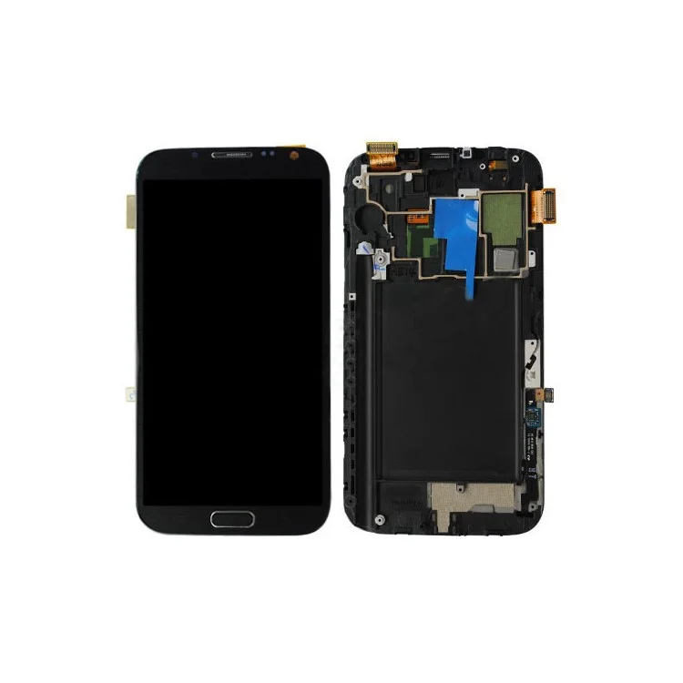 Grey LCD Assembly with Touch Screen + Middle Frame for Samsung Galaxy Note II 2 N7105 LTE