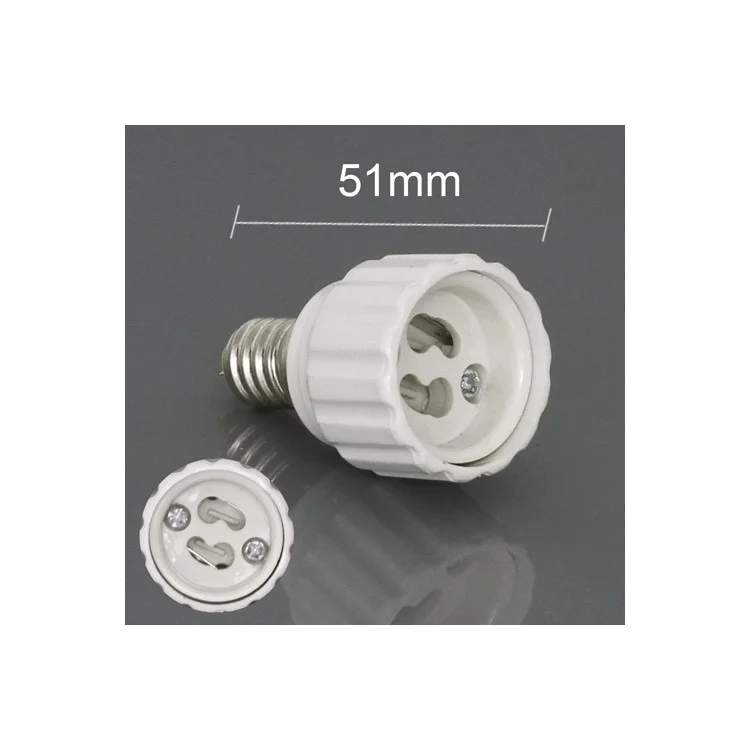 GU10 to E14 CLF LED Light Bulb Lamp Adapter Converter, Length: 51mm