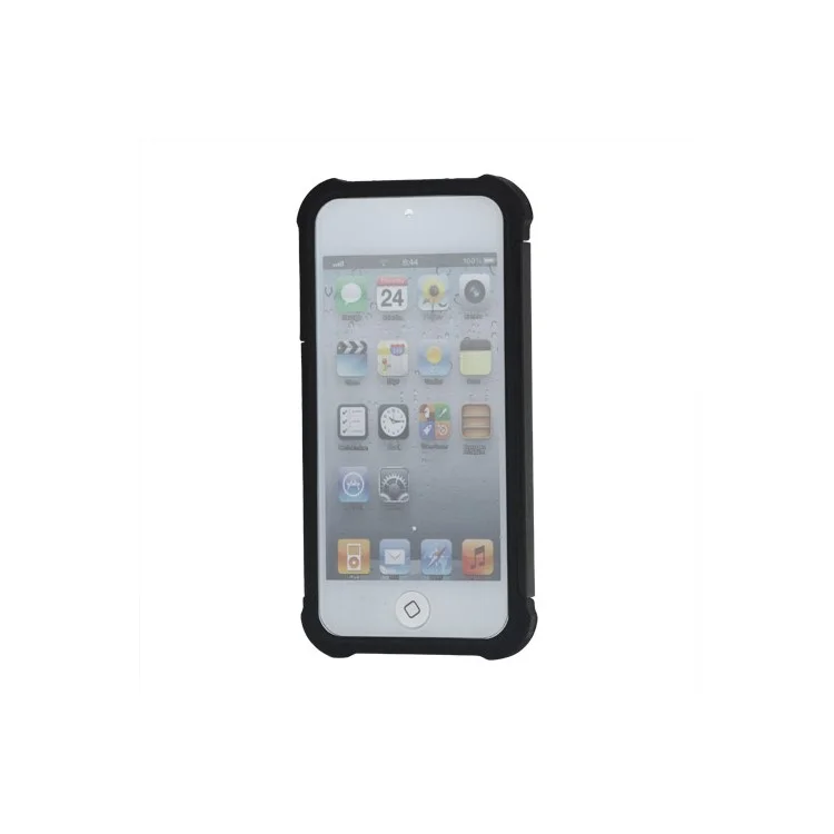 Football Grain Combo Silicone and Plastic Hard Defender Case for iPod Touch 5 - Black