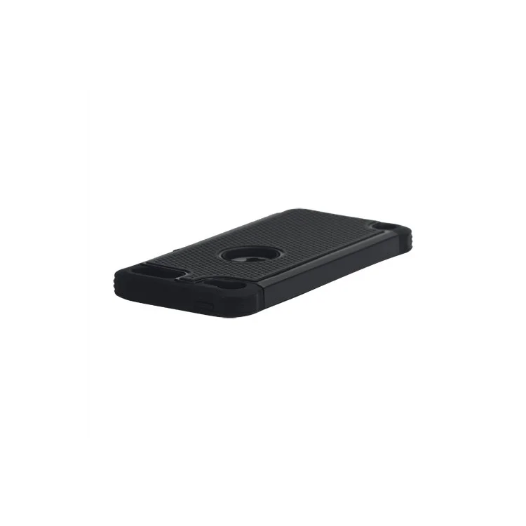 Football Grain Combo Silicone and Plastic Hard Defender Case for iPod Touch 5 - Black