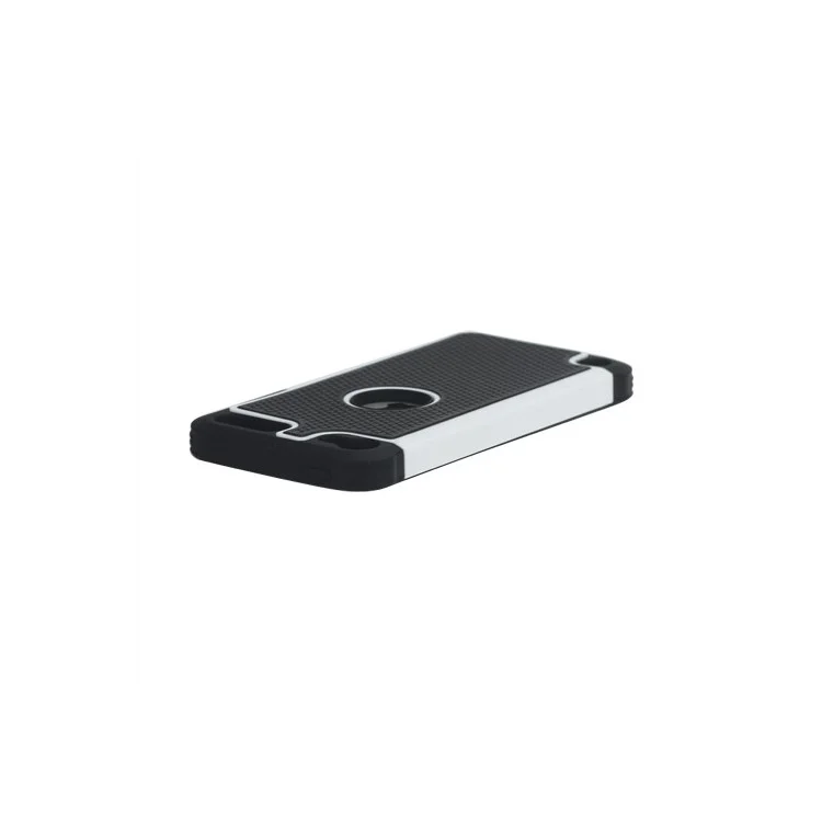 Football Grain Combo Silicone and Plastic Hard Defender Case for iPod Touch 5 - Black / White