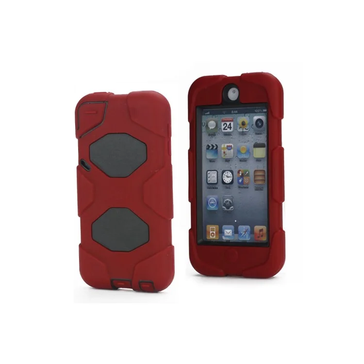 New Survivor Impact Hybrid Hard Case for iPod Touch 5 with Screen Protector - Black / Red