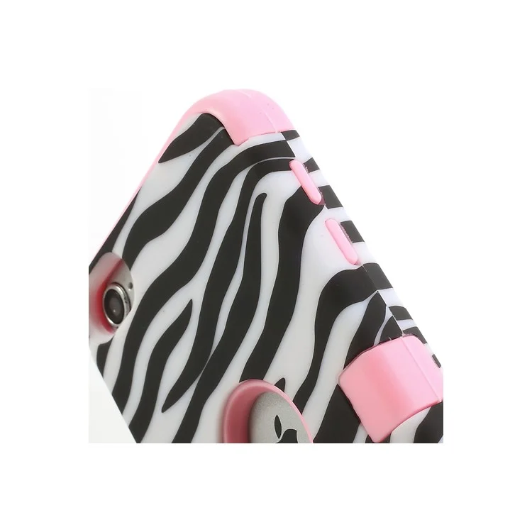 Pink for iPod Touch 5 3 in 1 Zebra Silicone & Plastic Hybrid Shell