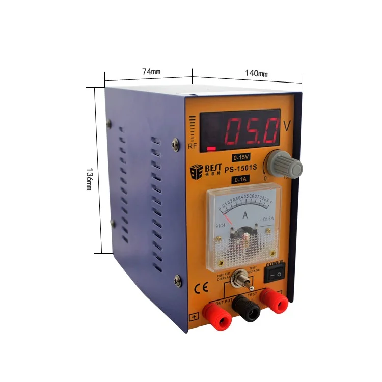 Best PS-1501S Digital 15V 1A Variable Cell Phone Precision DC Power Supply
