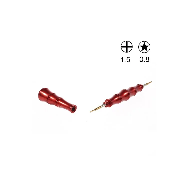 Pentalobe 0.8 + Philips Cross 1.5 Double Ended Steel Screwdriver Open Tool for iPhone 5s 5c 5 4s 4 - Red