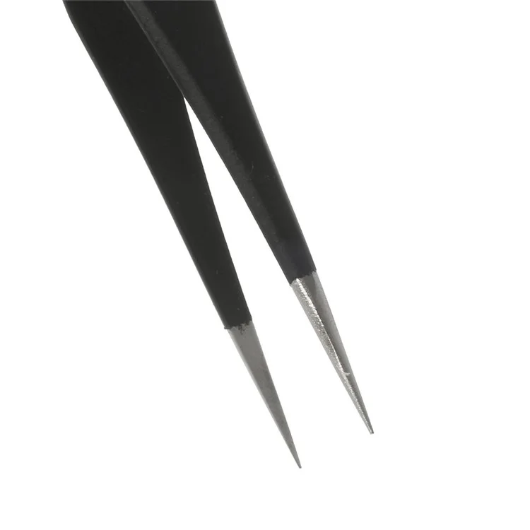 VETUS ESD-10 Anti-static Stainless Steel Fine Tip Straight Tweezer Repair Tool, Length: 120mm