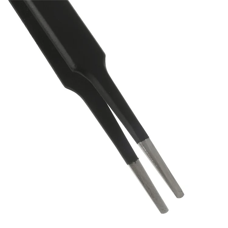 VETUS ESD-13 Anti-Static Stainless Steel Flat and Round Tweezer Repair Tool, Length: 120mm