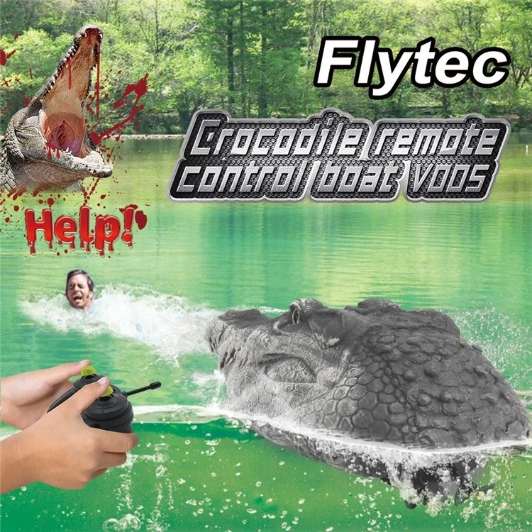 FLYTEC V005 2.4G RC Boat Simulation Crocodile Head Electric Racing Boat Summer Water Toy for Pool Lake Pond