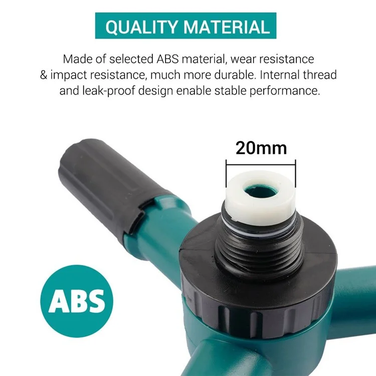 Garten-Sprinkler-Wasserspritze mit automatischer 360-Grad-Drehung, 3-armig, Beregnerungssystem für den Rasen mit Kunststoff-Bodenstecker