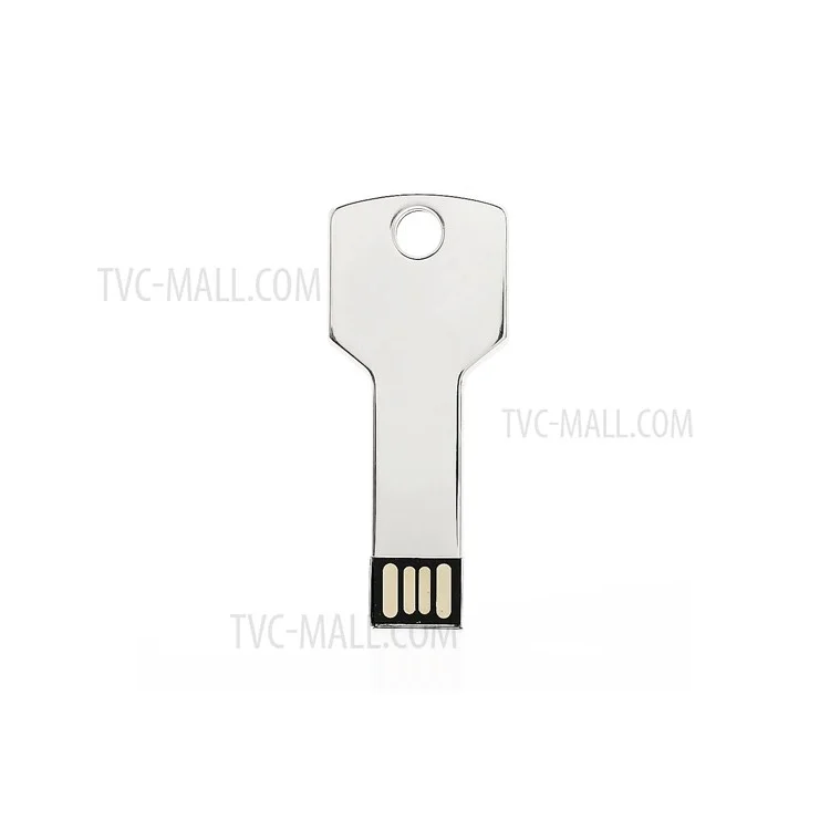 Design de Chave de Metal Premium Unidade de Memória Flash Usb, 4/8/16/32/64 gb Disponível; 16 Gb; Cor Prata