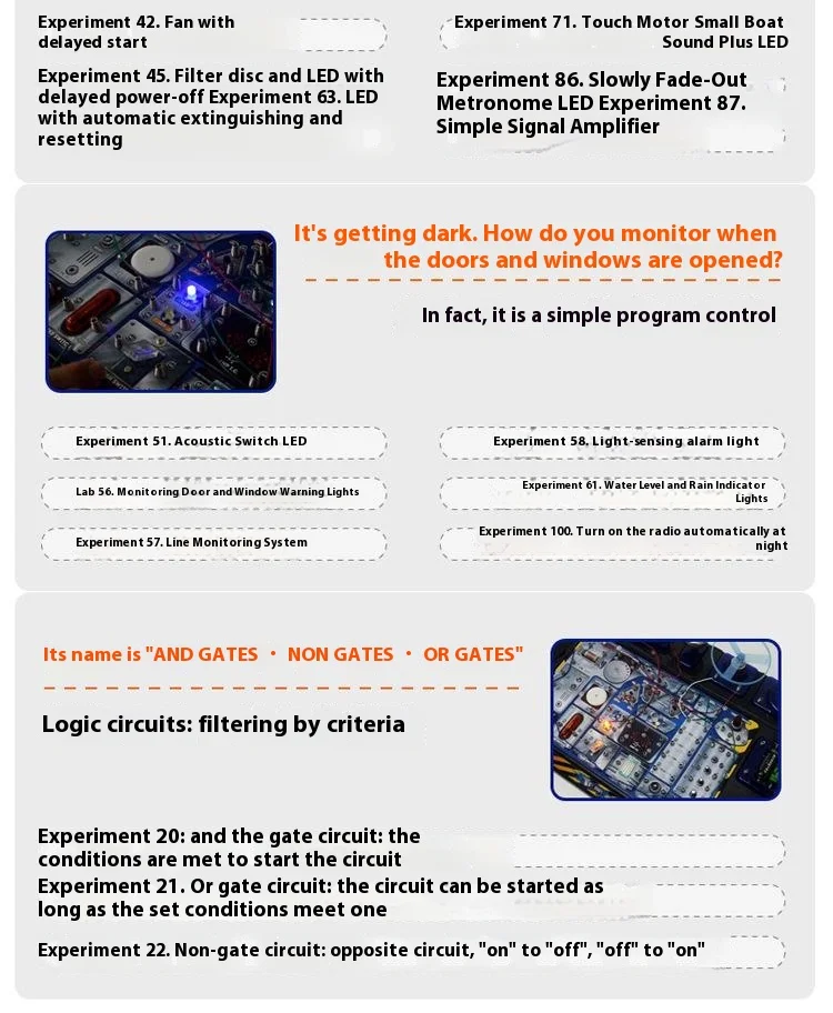 Kit d'expérimentation scientifique STEM 100 en 1, jouet éducatif, créateur de circuits électroniques, ensemble 7