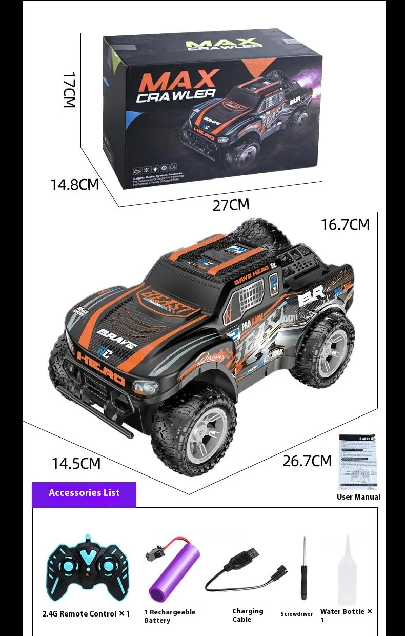 Camionnette radiocommandée 2,4 GHz avec double jet d'eau, effets sonores, véhicule tout-terrain haute vitesse et franchissement d'obstacles - Modèle réduit 9166-8 (3) 11