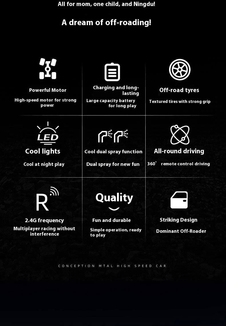 Camionnette radiocommandée 2,4 GHz avec double jet d'eau, effets sonores, véhicule tout-terrain haute vitesse et franchissement d'obstacles - Modèle réduit 9166-8 (3) 2