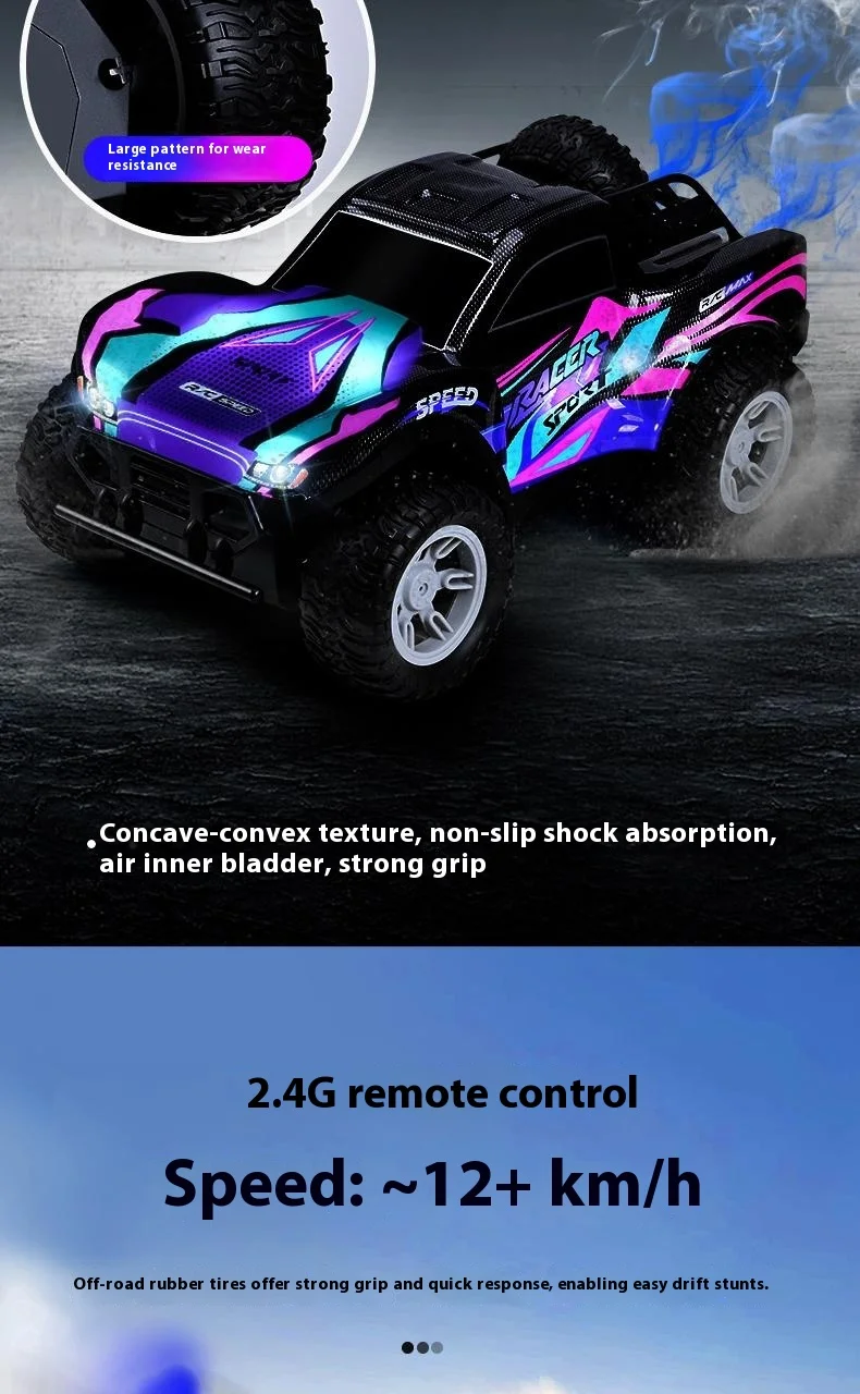 Camionnette radiocommandée 2,4 GHz avec double jet d'eau, effets sonores, véhicule tout-terrain haute vitesse et franchissement d'obstacles - Modèle réduit 9166-8 (3) 5