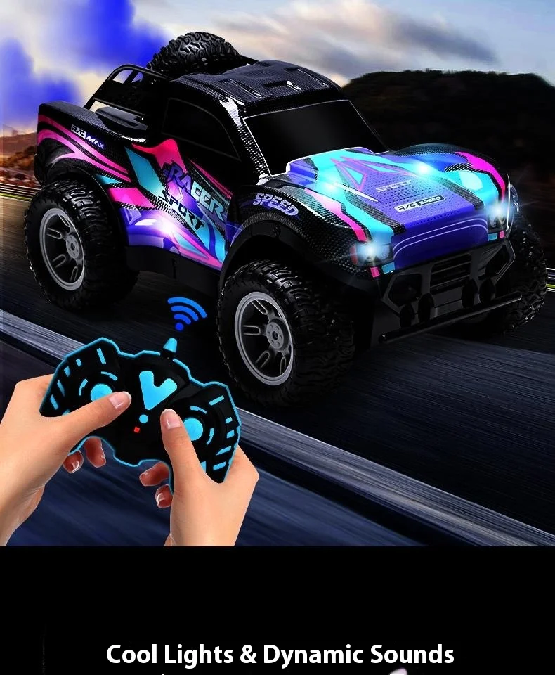 Camionnette radiocommandée 2,4 GHz avec double jet d'eau, effets sonores, véhicule tout-terrain haute vitesse et franchissement d'obstacles - 9166-8 (3) 6