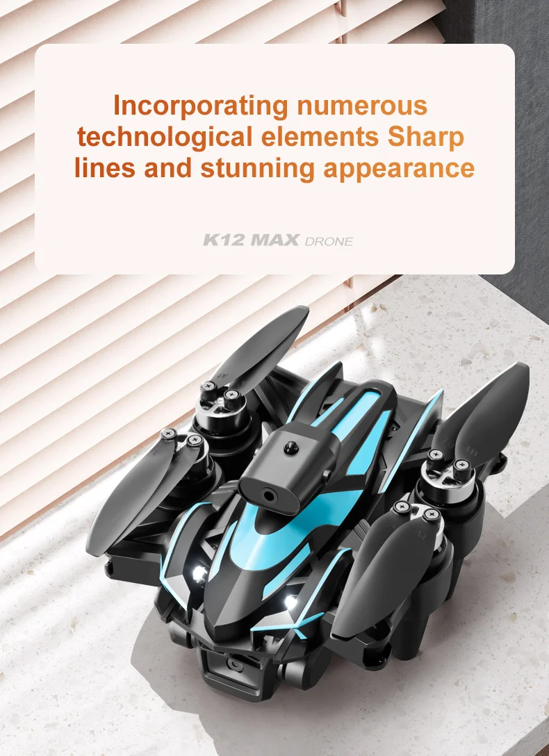 XKJ K12MAX HD Camera RC Drone Brushless Foldable Quadcopter with Display Screen Remote Control, 2 Batteries 11