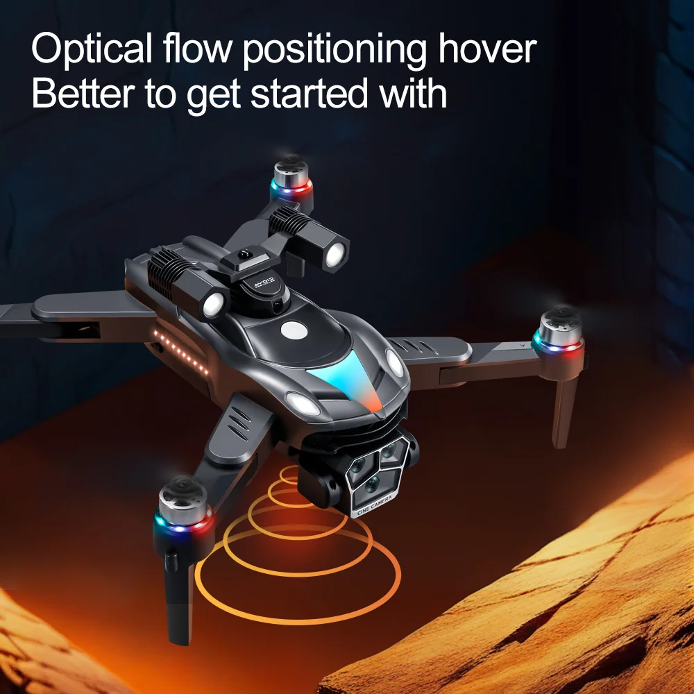 V188 Obstacle Avoidance Brushless Quadcopter HD Camera Searchlight RC Drone, 2 Batteries - Grey 12