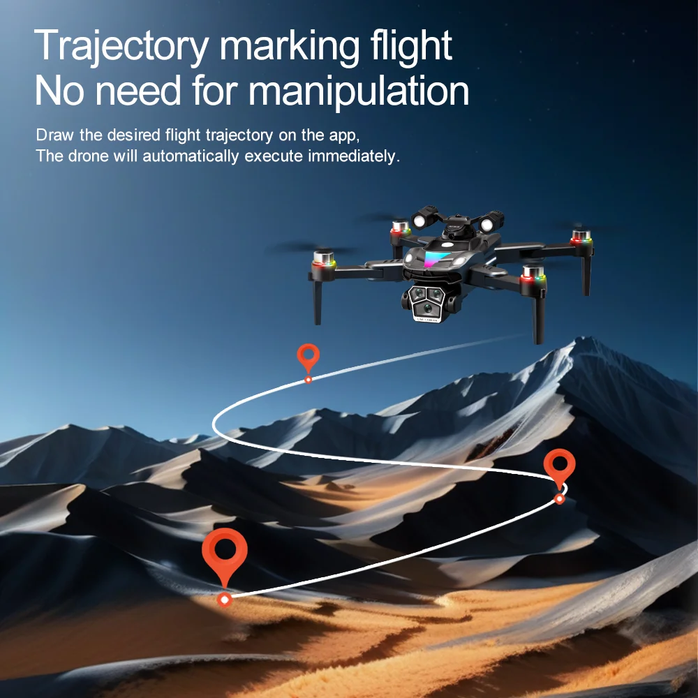 V188 Obstacle Avoidance Brushless Quadcopter HD Camera Searchlight RC Drone, 2 Batteries - Grey 15