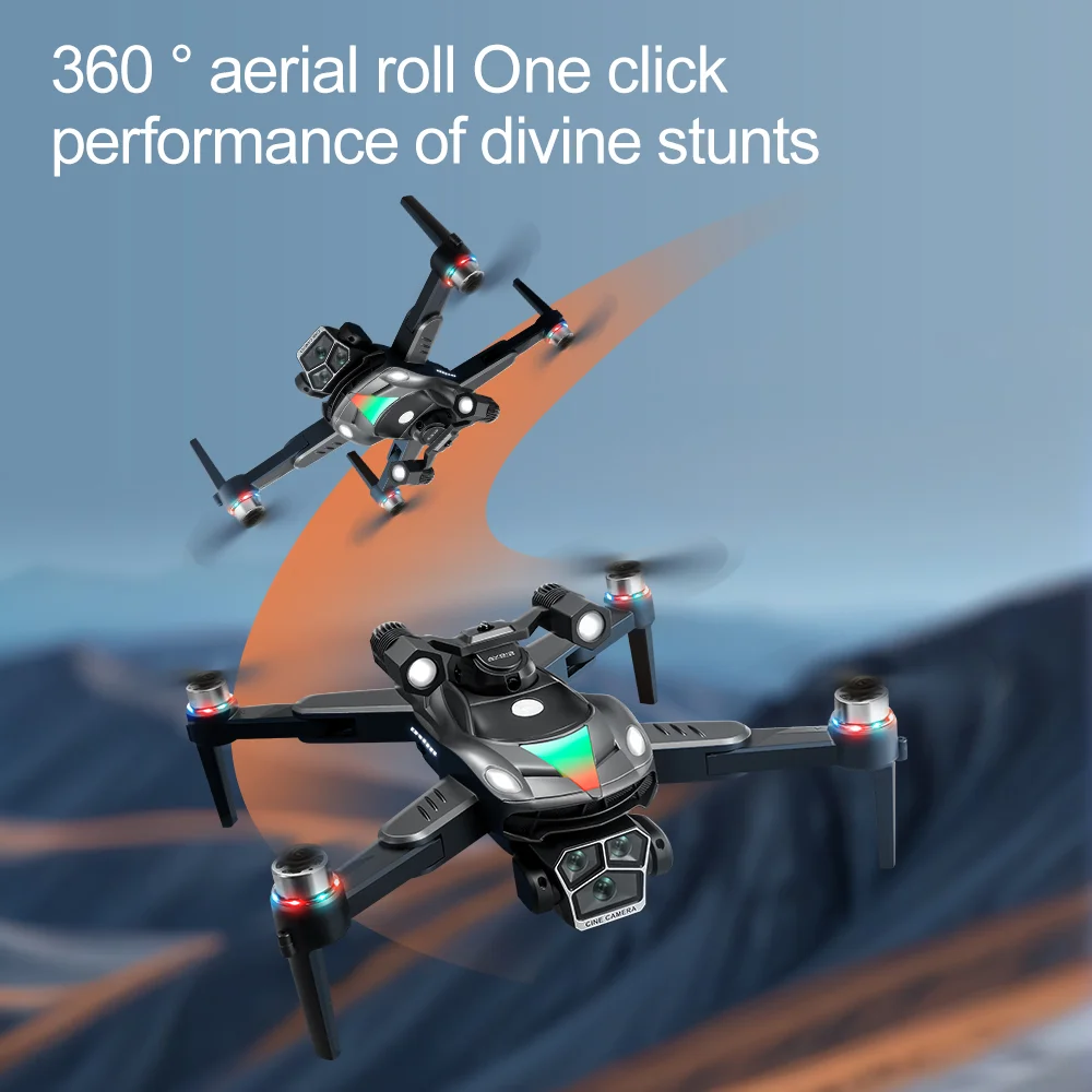 V188 Obstacle Avoidance Brushless Quadcopter HD Camera Searchlight RC Drone, 2 Batteries - Grey 16