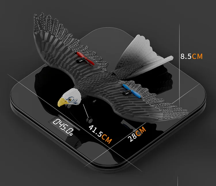 HW40 RC Plane Remote Control Eagle Plane 2.4GHZ 2.5CH Flying Bird RC Glider with 6-axis Gyro 16