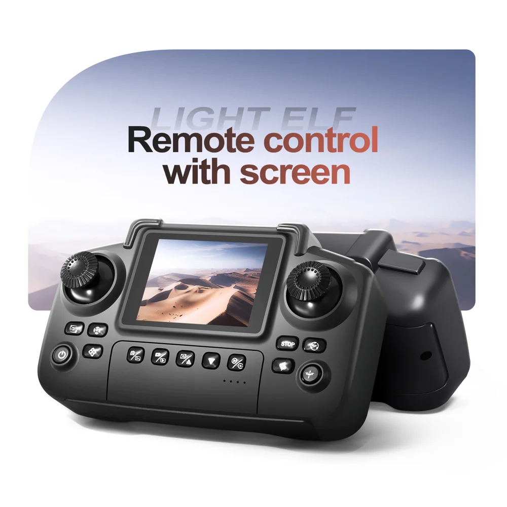 E99D Drone Pliable à Double Objectif avec Effet Lumineux / Télécommande à Écran, Batterie Simple - E99 Gris 2