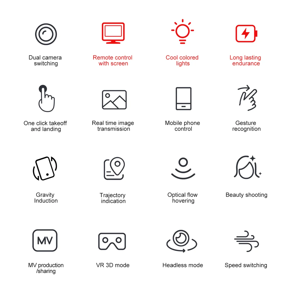 E99D Drone Pliable à Double Objectif avec Effet Lumineux / Télécommande à Écran, Batterie Simple - E99 Gris 9