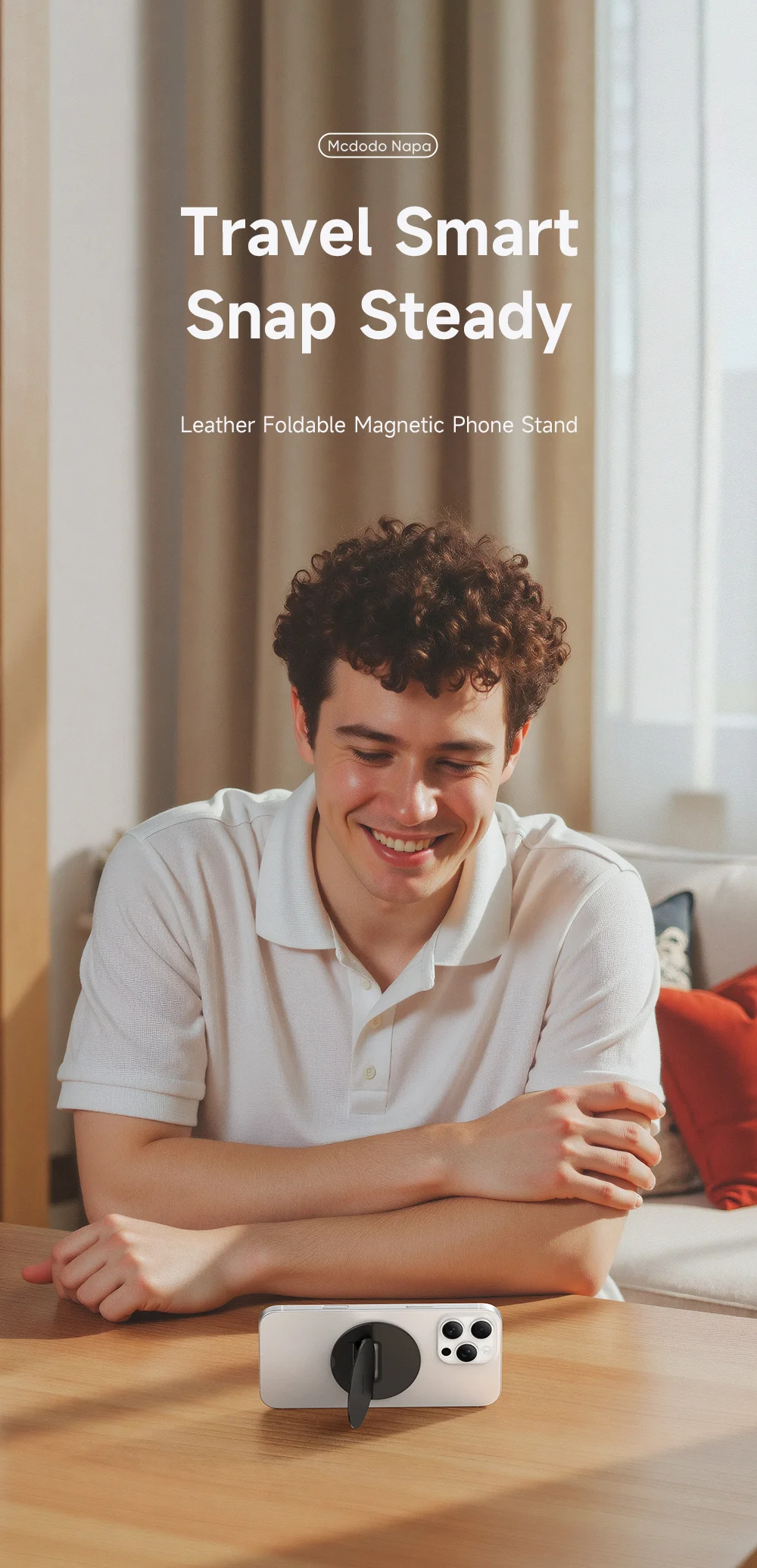 MCDODO MR-7910 Phone Back Leather Magnetic Stand Multi-Angle Support Phone Kickstand 1