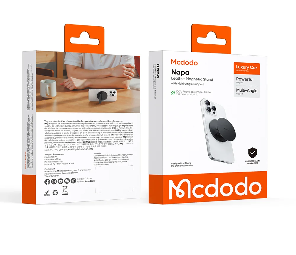 MCDODO MR-7910 Phone Back Leather Magnetic Stand Multi-Angle Support Phone Kickstand 10