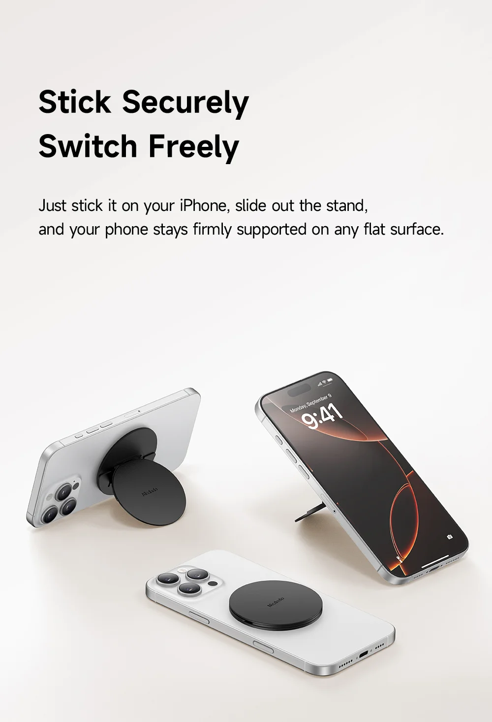 MCDODO MR-7910 Phone Back Leather Magnetic Stand Multi-Angle Support Phone Kickstand 2