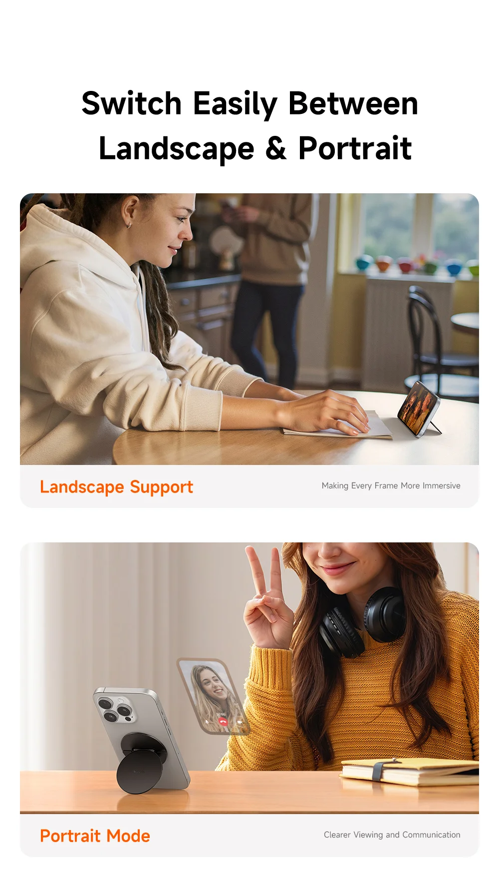 MCDODO MR-7910 Phone Back Leather Magnetic Stand Multi-Angle Support Phone Kickstand 4