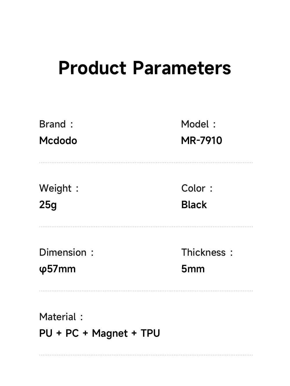 MCDODO MR-7910 Phone Back Leather Magnetic Stand Multi-Angle Support Phone Kickstand 9